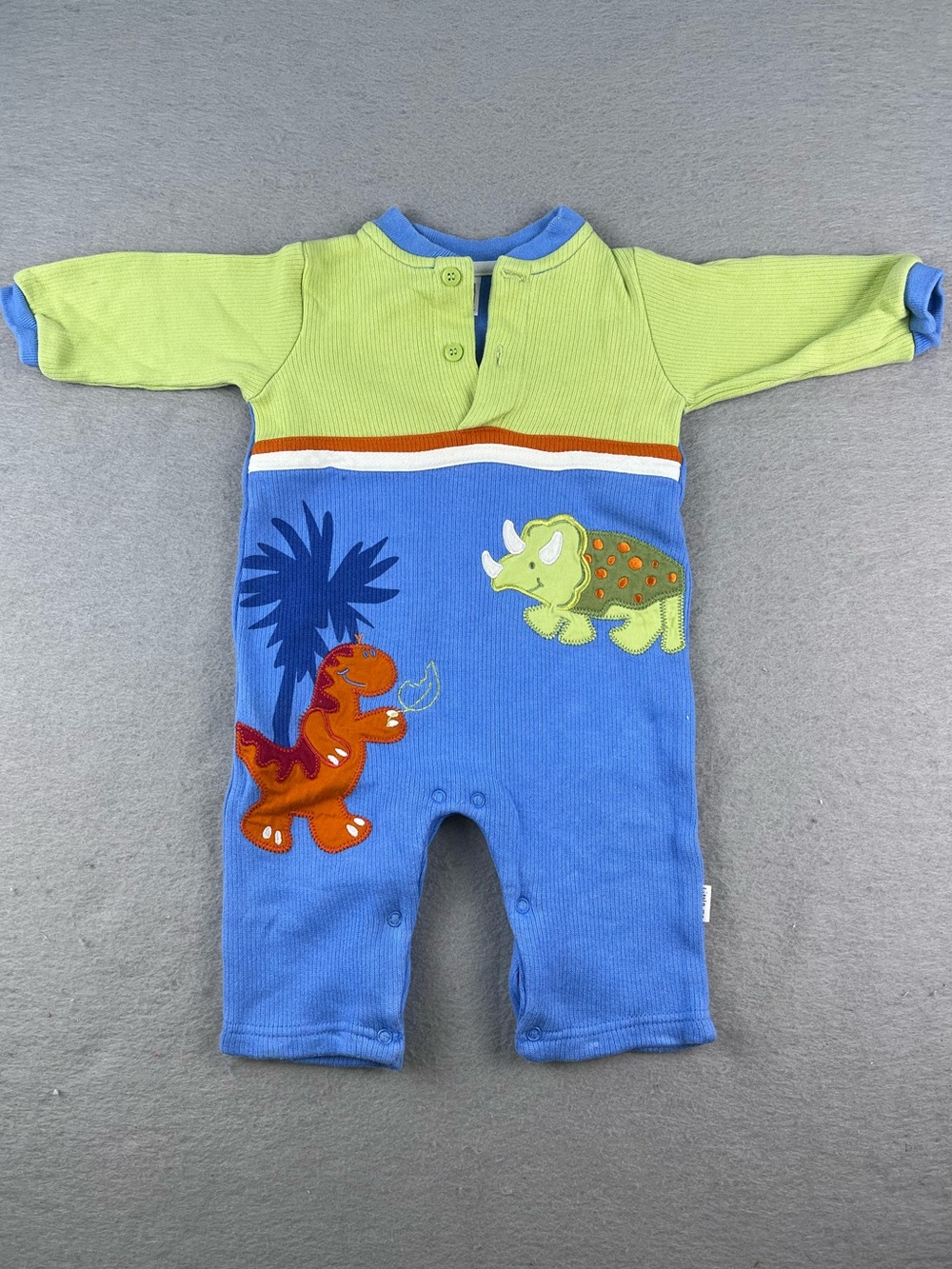 Vintage 90s Y2K Little Me Embroidered Dinosaur One Piece Outfit Size 9M